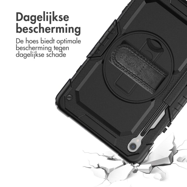 Accezz Rugged Backcover met schouderstrap Samsung Galaxy Tab S9 11.0 inch / Tab S9 FE 10.9 inch / S10 FE - Zwart - Afbeelding 9