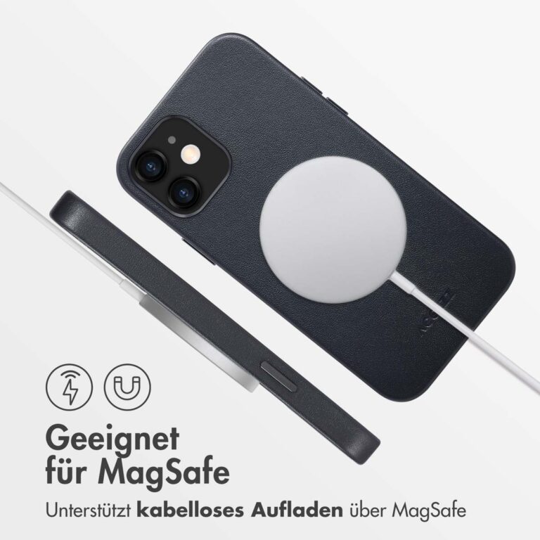 Accezz MagSafe Leather Backcover Apple iPhone 12 (Pro) - Onyx Black - Afbeelding 3
