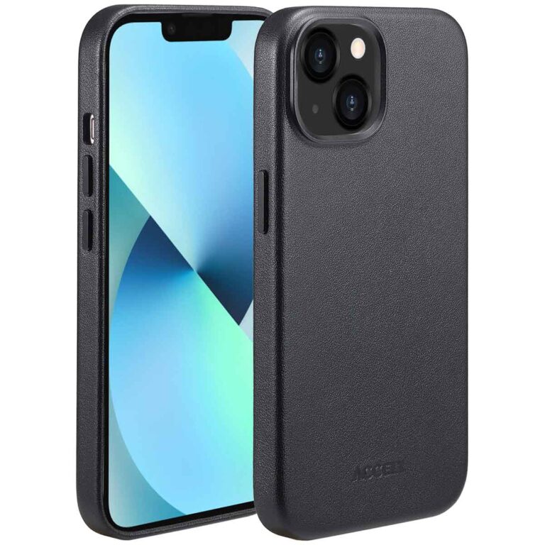 Accezz MagSafe Leather Backcover Apple iPhone 13 - Onyx Black - Afbeelding 2