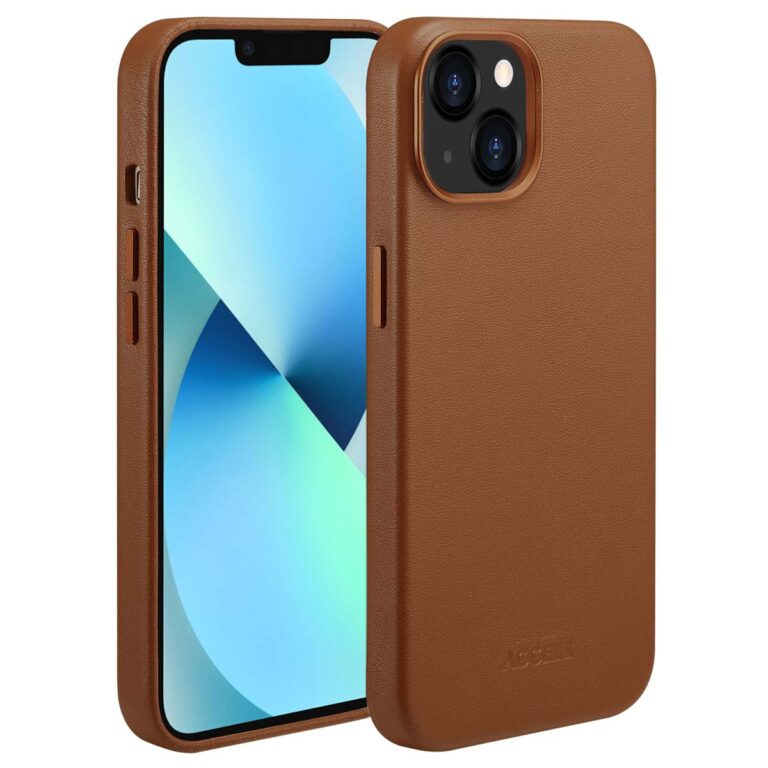 Accezz MagSafe Leather Backcover Apple iPhone 13 - Sienna Brown - Afbeelding 10