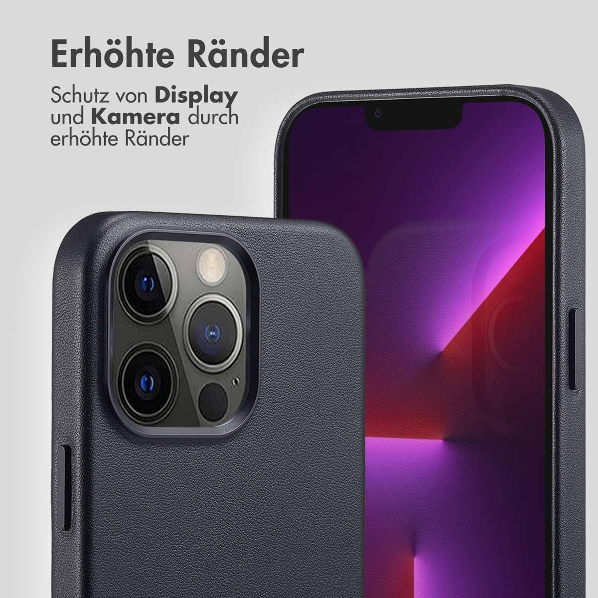 Accezz MagSafe Leather Backcover Apple iPhone 13 Pro - Onyx Black - Afbeelding 9