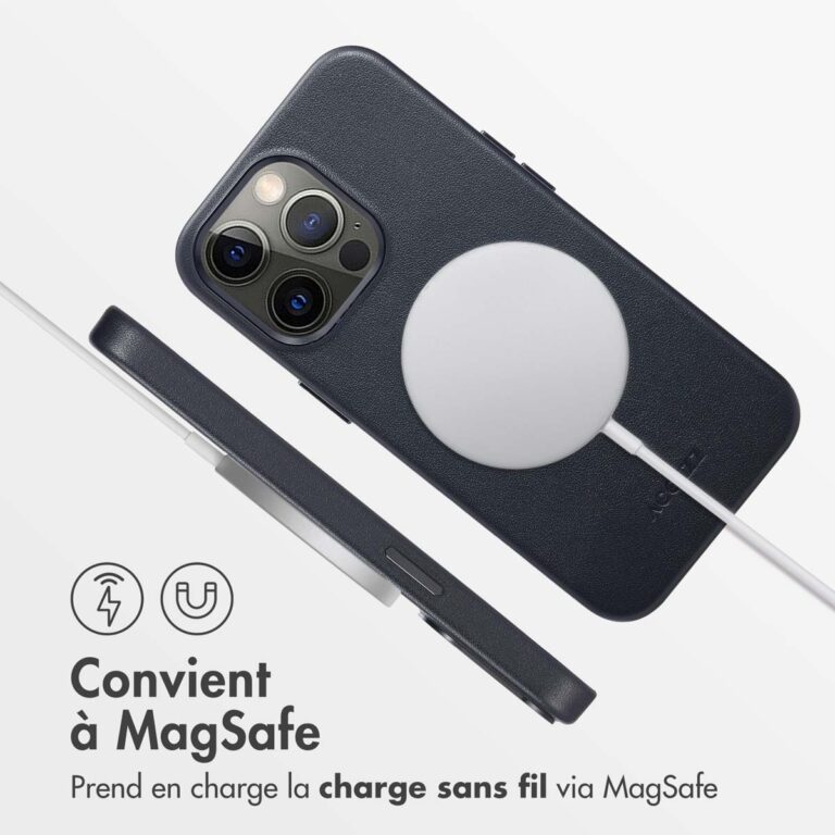 Accezz MagSafe Leather Backcover Apple iPhone 13 Pro - Onyx Black - Afbeelding 3