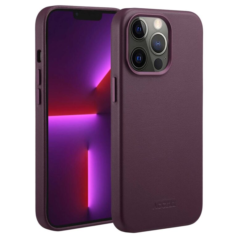 Accezz MagSafe Leather Backcover Apple iPhone 13 Pro - Heath Purple - Afbeelding 10