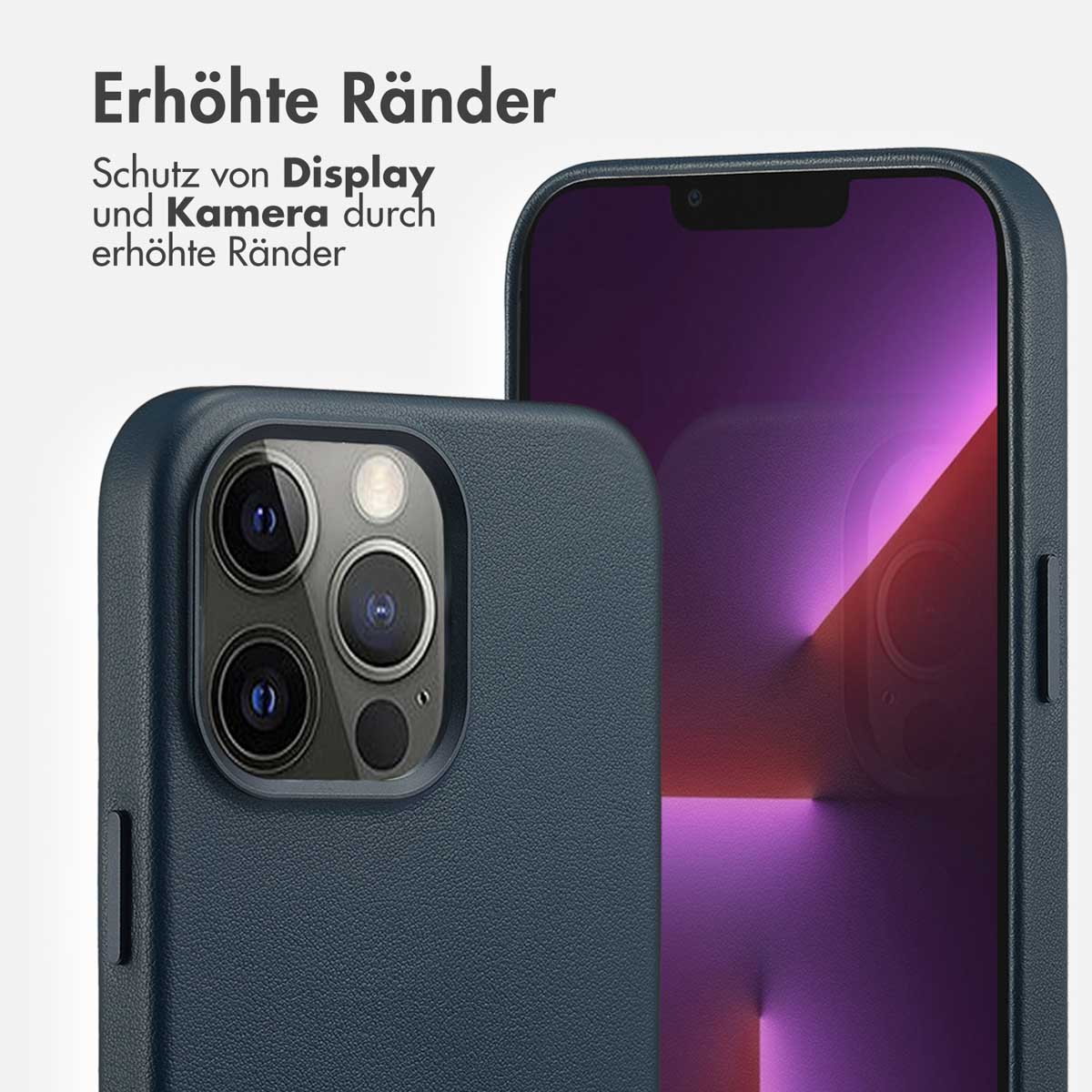 Accezz MagSafe Leather Backcover Apple iPhone 13 Pro - Nightfall Blue - Afbeelding 10