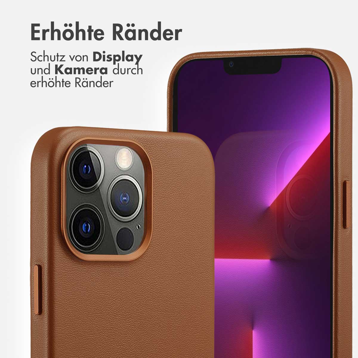 Accezz MagSafe Leather Backcover Apple iPhone 13 Pro - Sienna Brown - Afbeelding 10