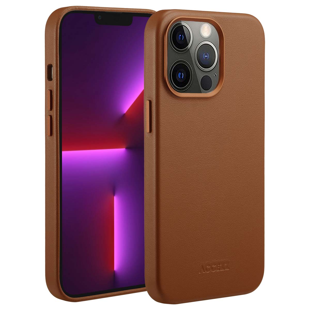 Accezz MagSafe Leather Backcover Apple iPhone 13 Pro – Sienna Brown