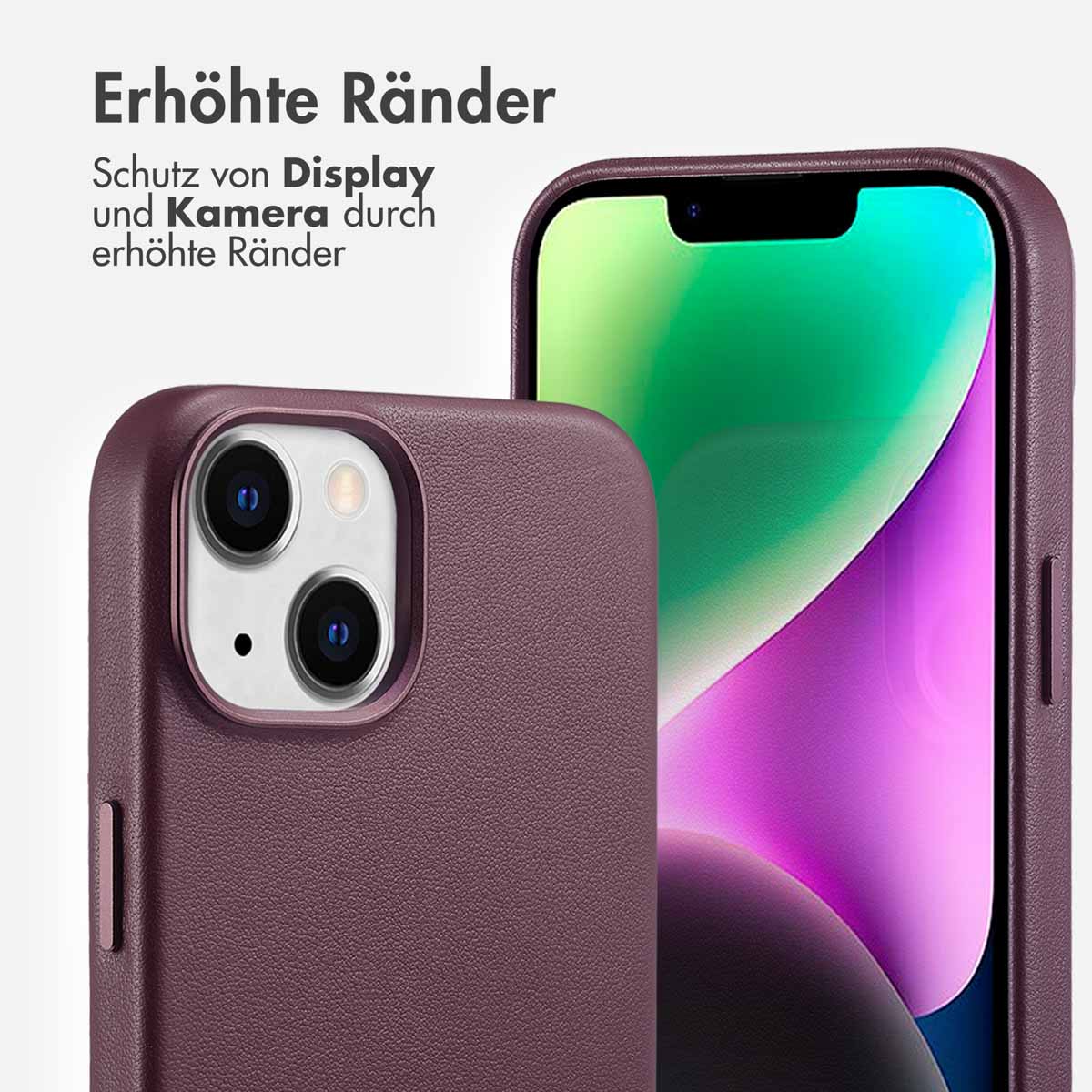 Accezz MagSafe Leather Backcover Apple iPhone 14 - Heath Purple - Afbeelding 10