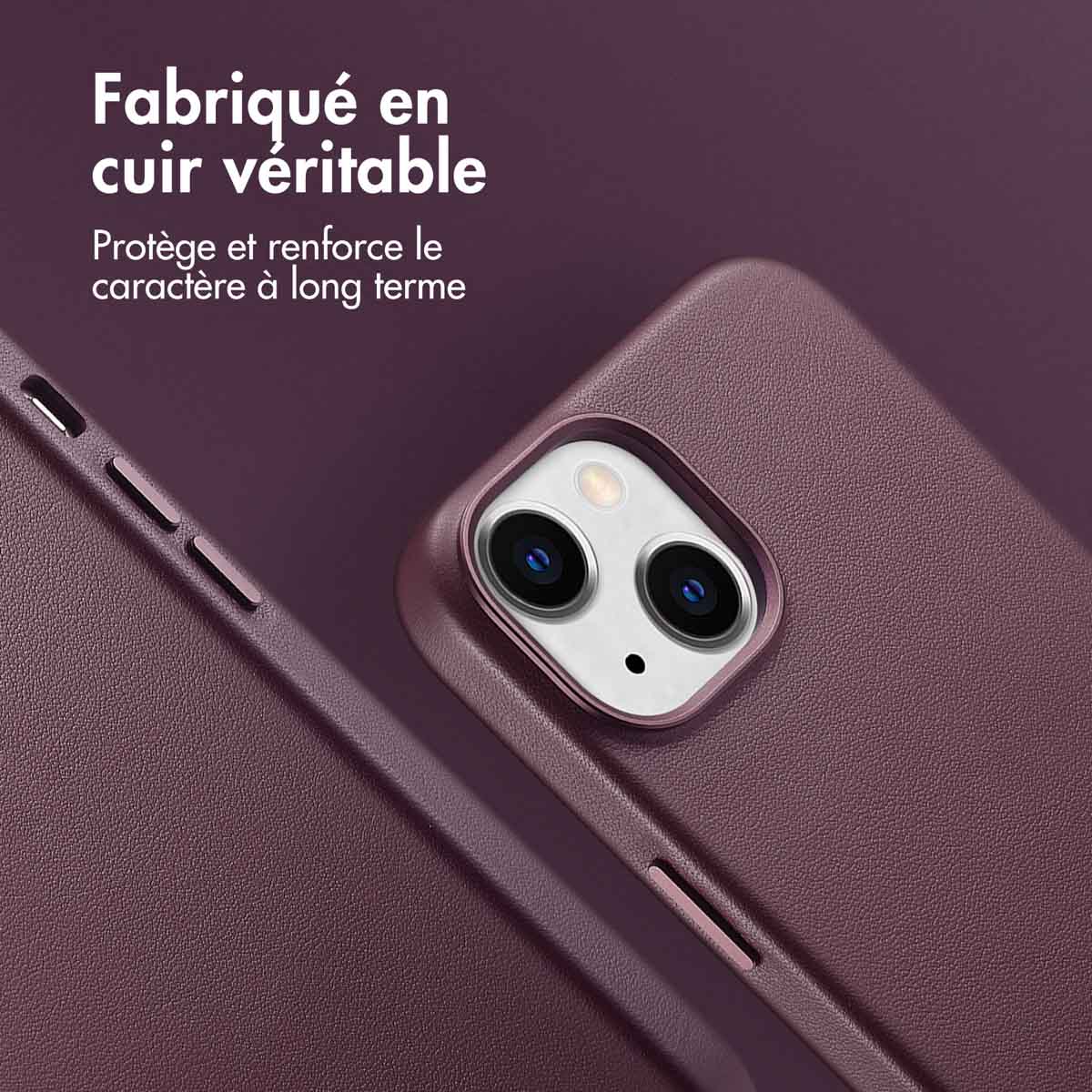 Accezz MagSafe Leather Backcover Apple iPhone 14 - Heath Purple - Afbeelding 5