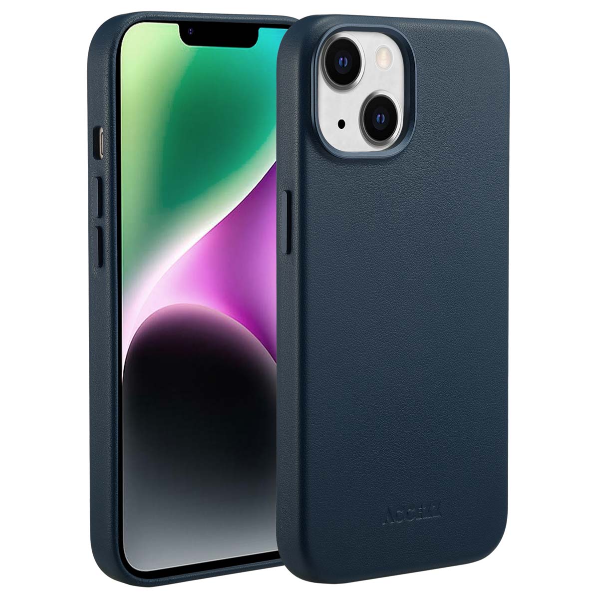 Accezz MagSafe Leather Backcover Apple iPhone 14 – Nightfall Blue