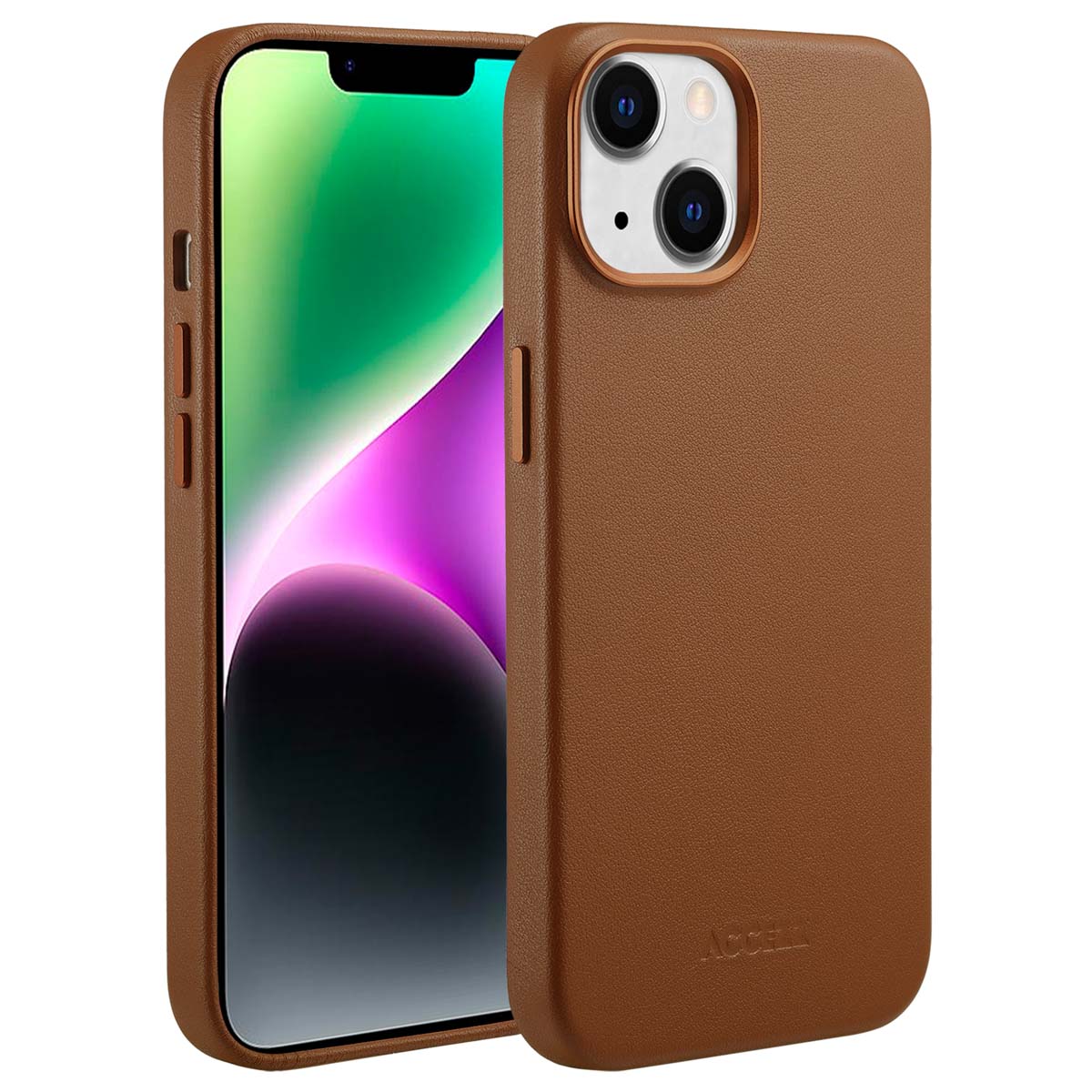 Accezz MagSafe Leather Backcover Apple iPhone 14 - Sienna Brown - Afbeelding 10