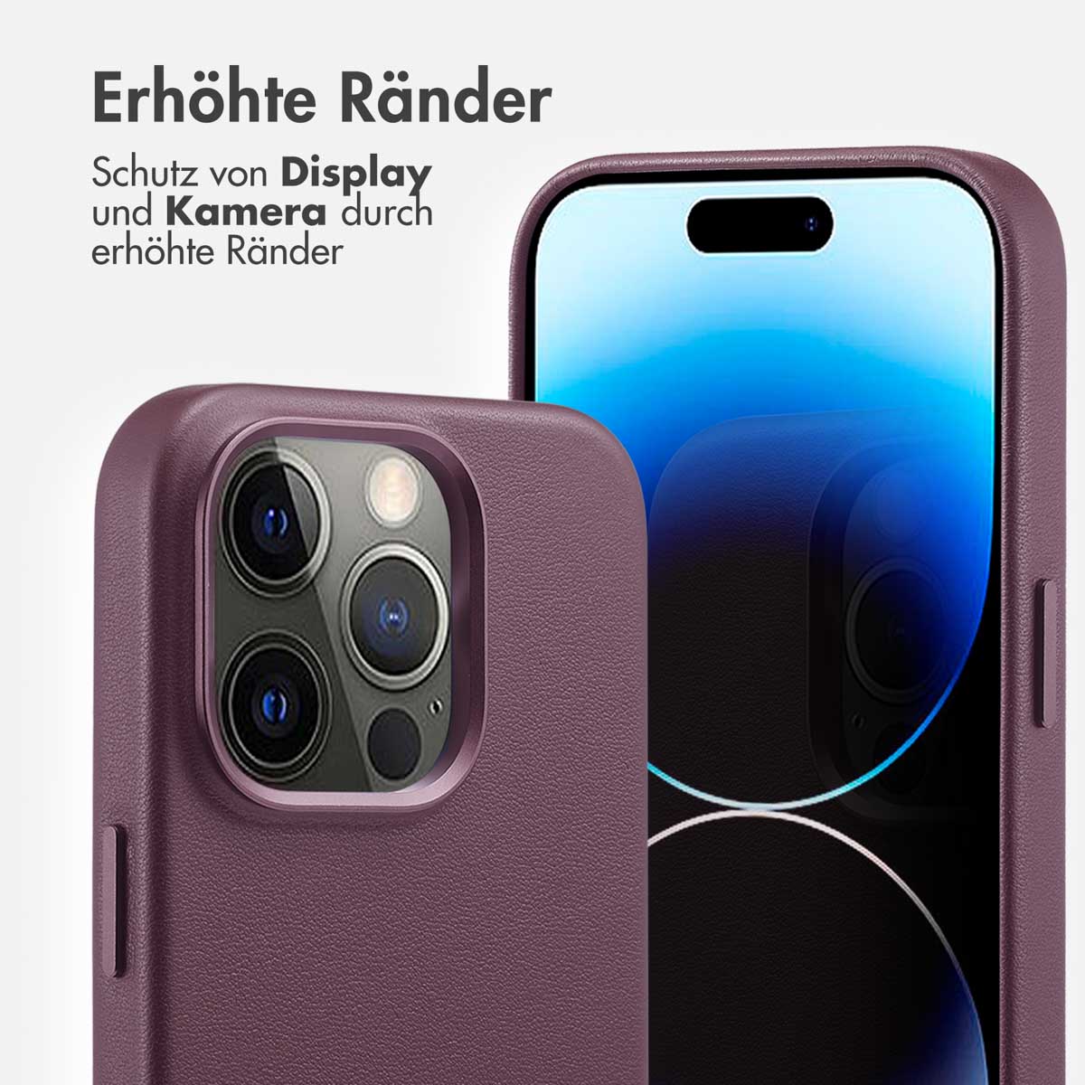 Accezz MagSafe Leather Backcover Apple iPhone 14 Pro - Heath Purple - Afbeelding 10