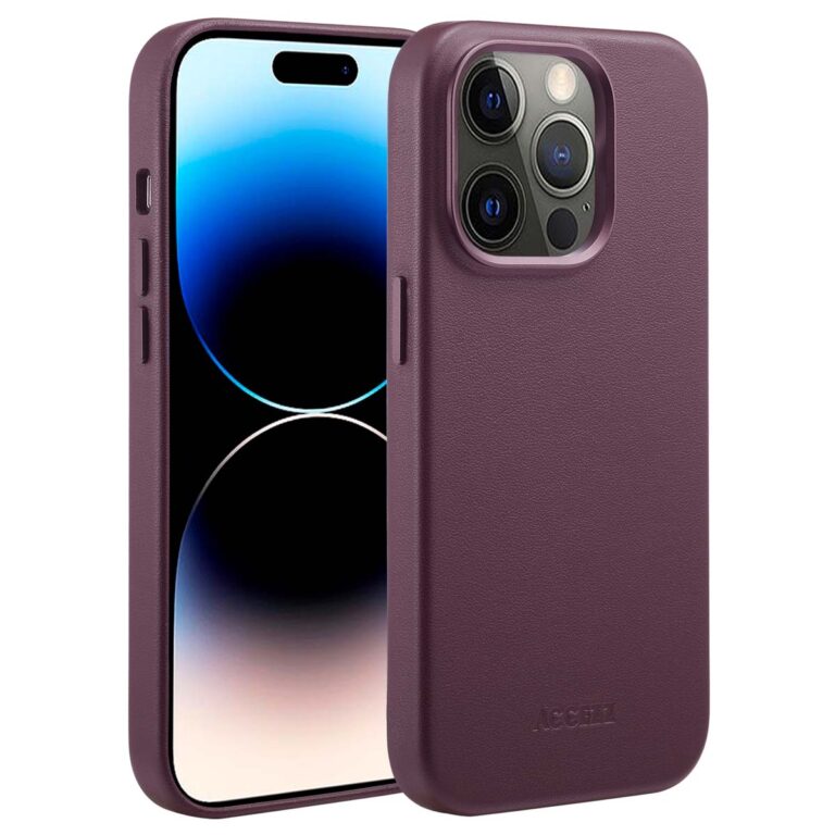 Accezz MagSafe Leather Backcover Apple iPhone 14 Pro - Heath Purple - Afbeelding 10