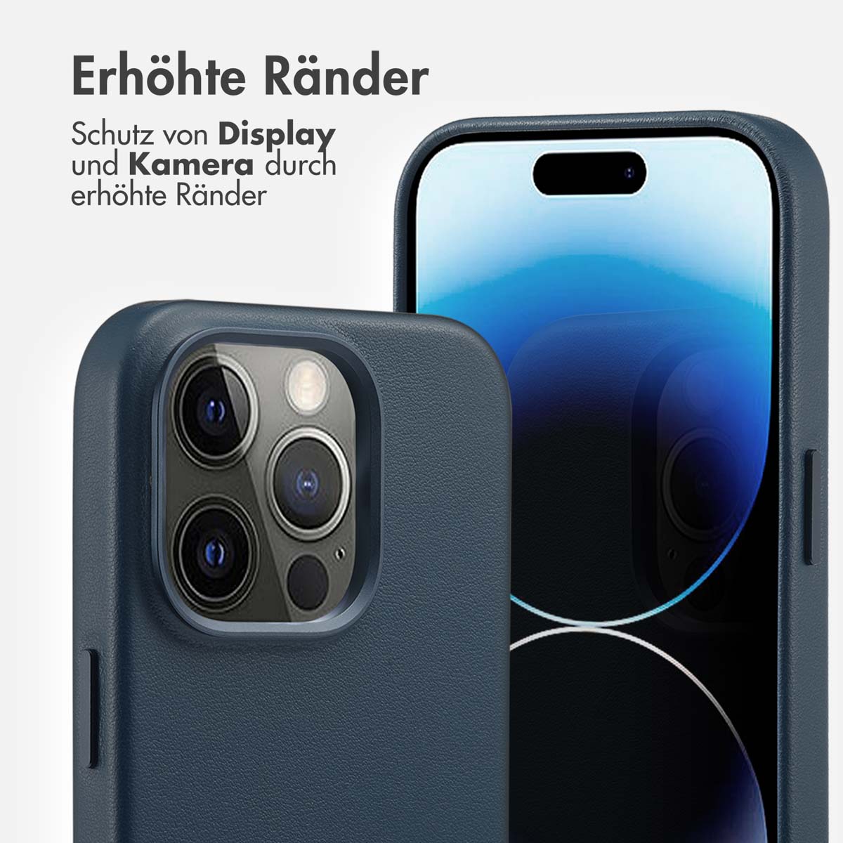 Accezz MagSafe Leather Backcover Apple iPhone 14 Pro - Nightfall Blue - Afbeelding 10