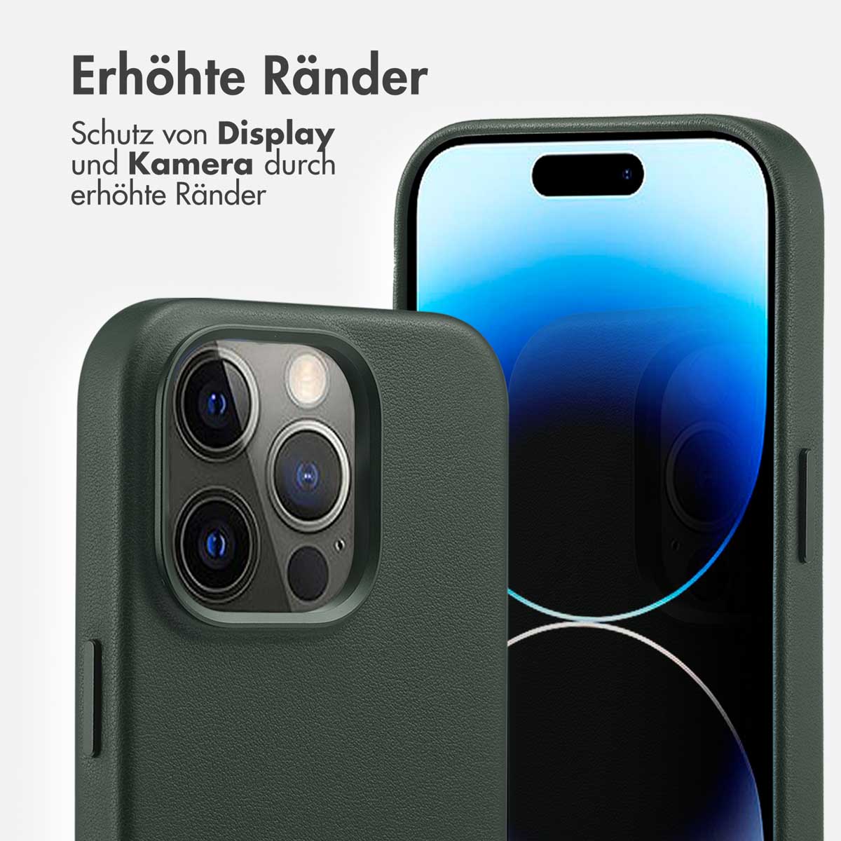 Accezz MagSafe Leather Backcover Apple iPhone 14 Pro - Cedar Green - Afbeelding 10