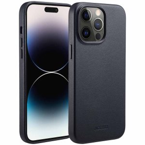 Accezz MagSafe Leather Backcover Apple iPhone 14 Pro Max - Onyx Black