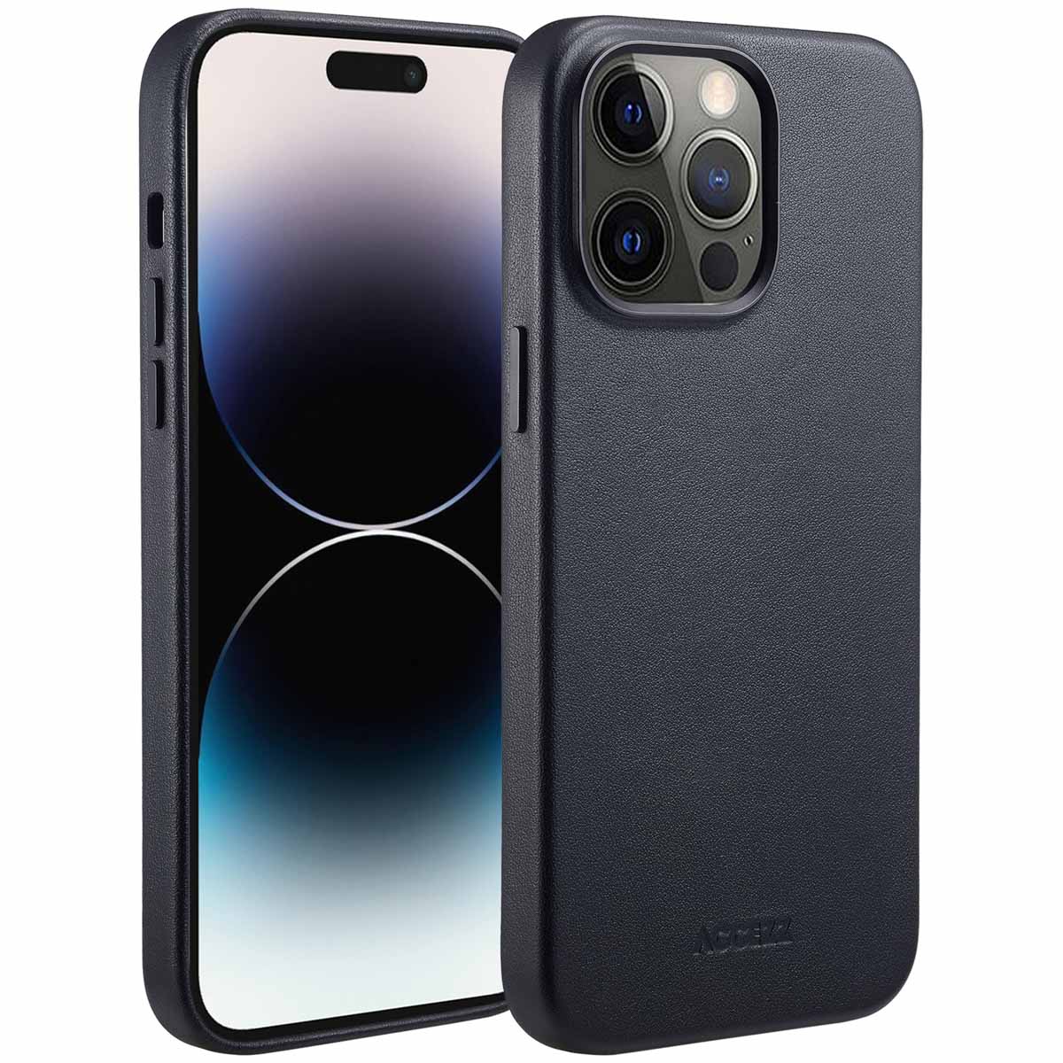 Accezz MagSafe Leather Backcover Apple iPhone 14 Pro Max - Onyx Black