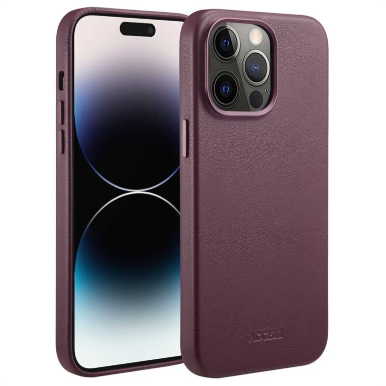 Accezz MagSafe Leather Backcover Apple iPhone 14 Pro Max - Heath Purple - Afbeelding 10