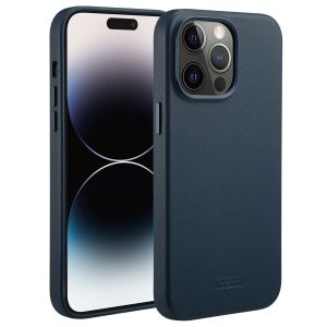 Accezz MagSafe Leather Backcover Apple iPhone 14 Pro Max - Nightfall Blue