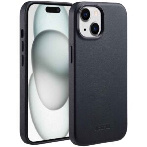 Accezz MagSafe Leather Backcover Apple iPhone 15 - Onyx Black
