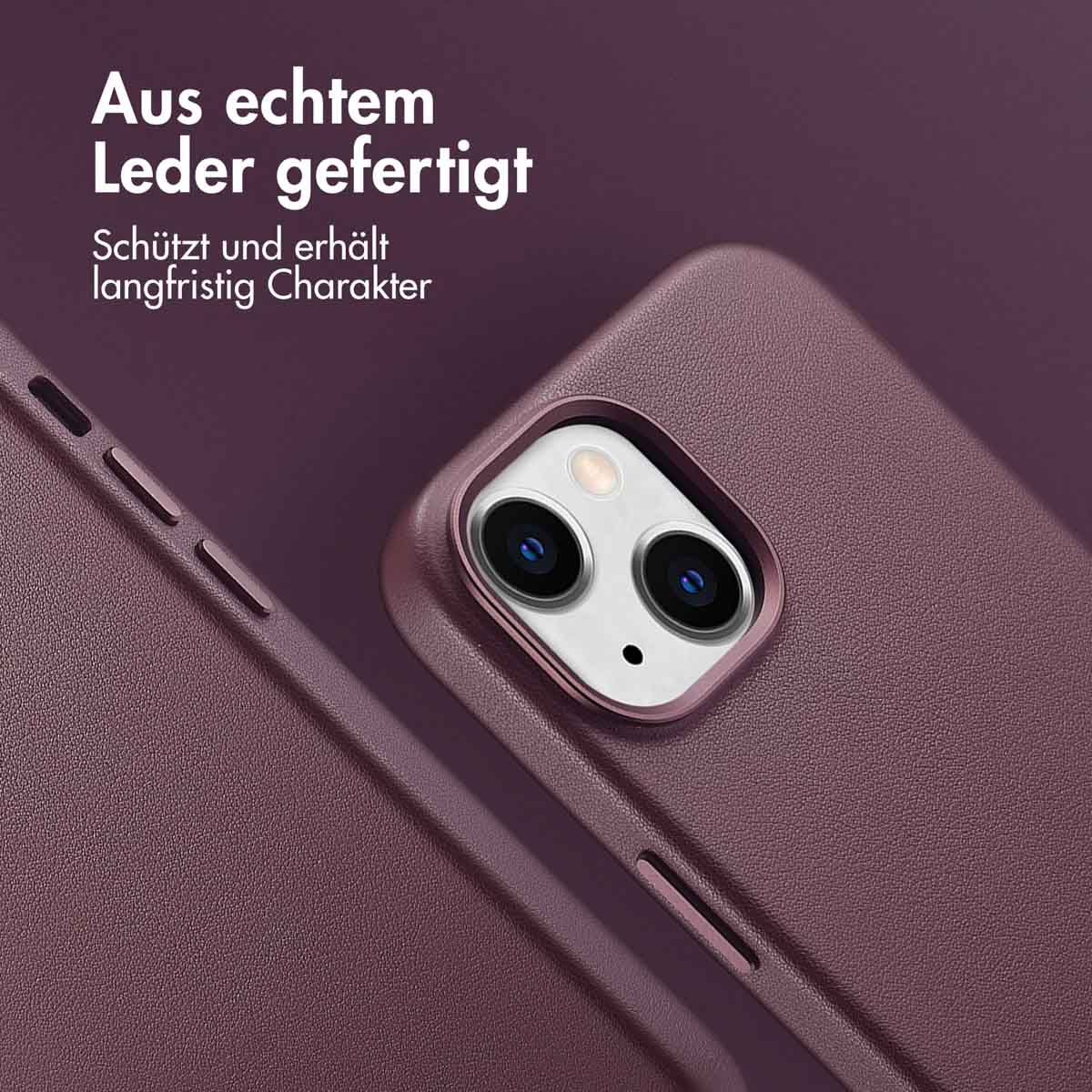 Accezz MagSafe Leather Backcover Apple iPhone 15 - Heath Purple - Afbeelding 4