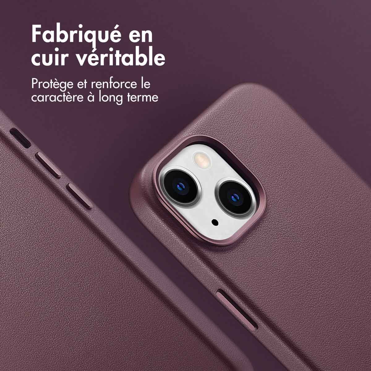 Accezz MagSafe Leather Backcover Apple iPhone 15 - Heath Purple - Afbeelding 6