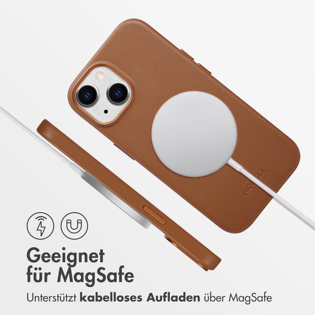 Accezz MagSafe Leather Backcover Apple iPhone 15 - Sienna Brown - Afbeelding 8