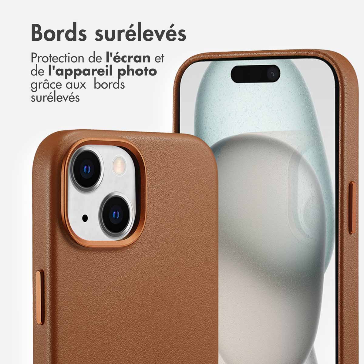 Accezz MagSafe Leather Backcover Apple iPhone 15 - Sienna Brown - Afbeelding 10