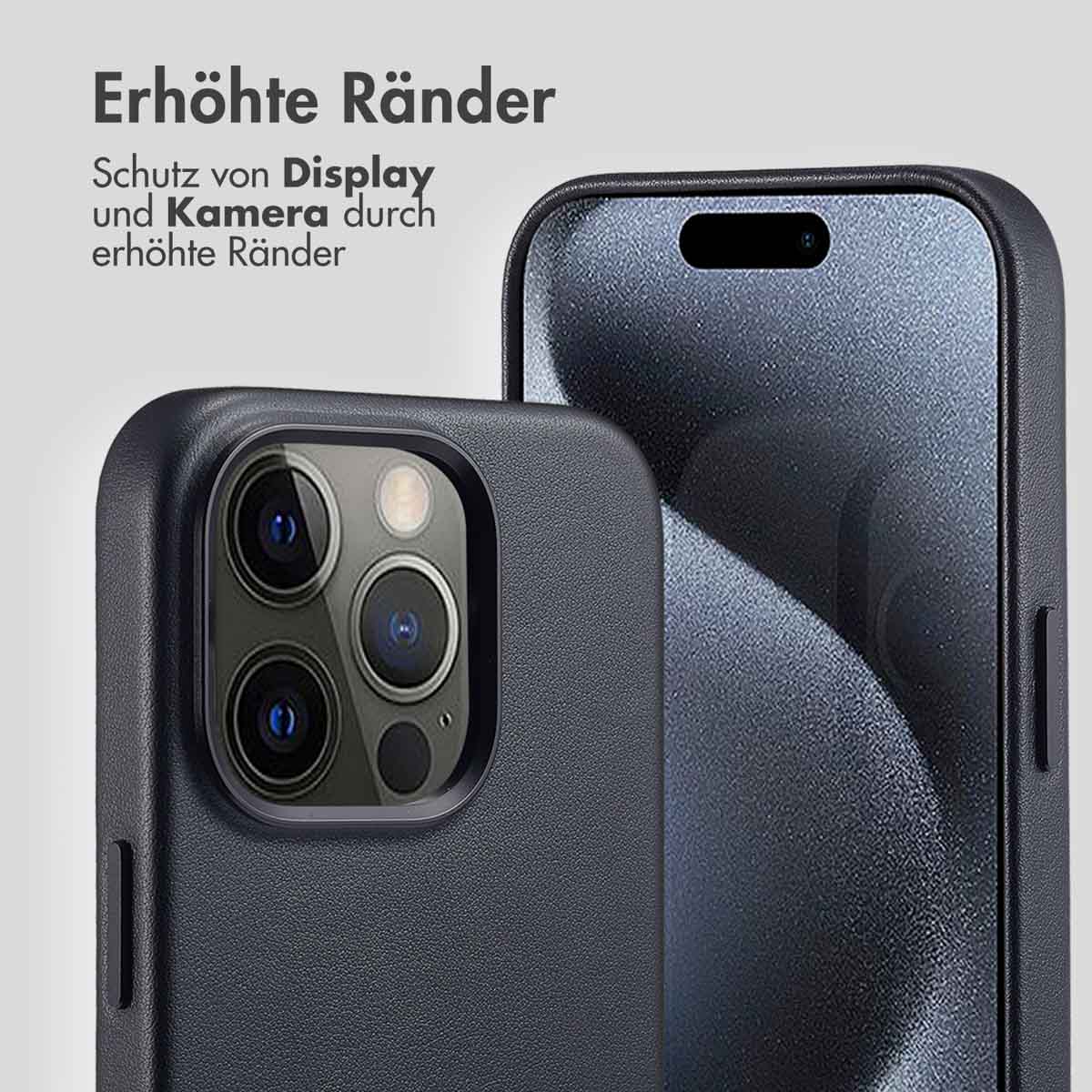 Accezz MagSafe Leather Backcover Apple iPhone 15 Pro - Onyx Black - Afbeelding 8