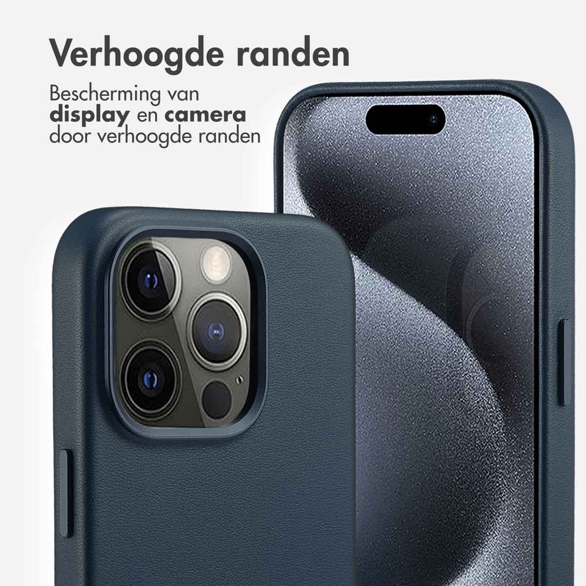 Accezz MagSafe Leather Backcover Apple iPhone 15 Pro - Nightfall Blue - Afbeelding 10