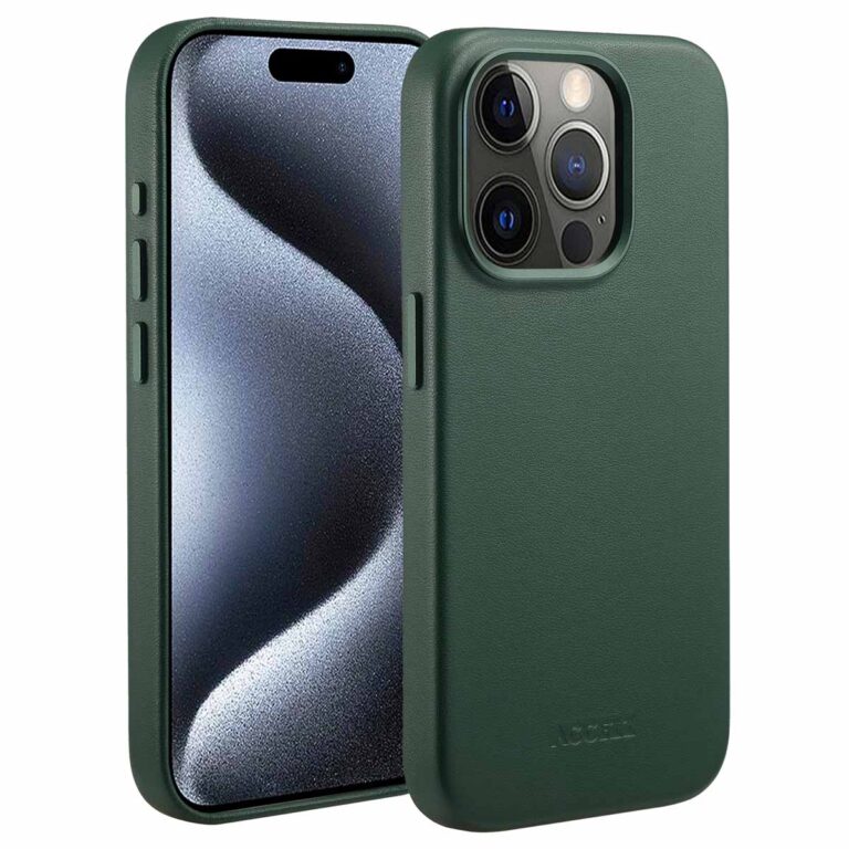 Accezz MagSafe Leather Backcover Apple iPhone 15 Pro - Cedar Green - Afbeelding 10