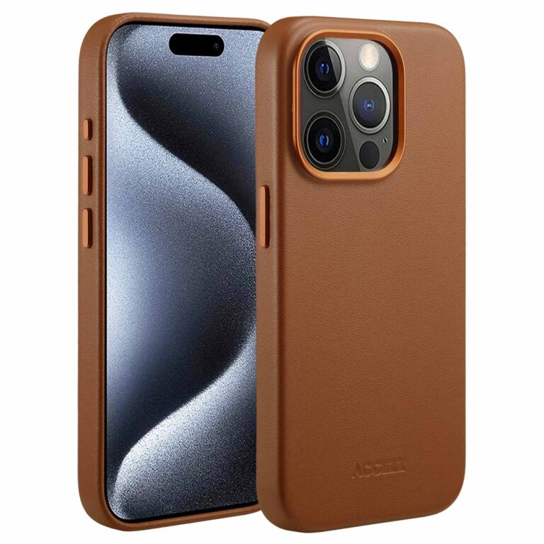 Accezz MagSafe Leather Backcover Apple iPhone 15 Pro - Sienna Brown - Afbeelding 10