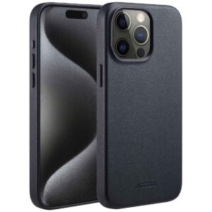 Accezz MagSafe Leather Backcover Apple iPhone 15 Pro Max - Onyx Black