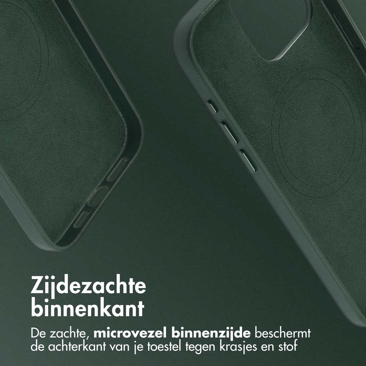 Accezz MagSafe Leather Backcover Apple iPhone 15 Pro Max - Cedar Green - Afbeelding 2