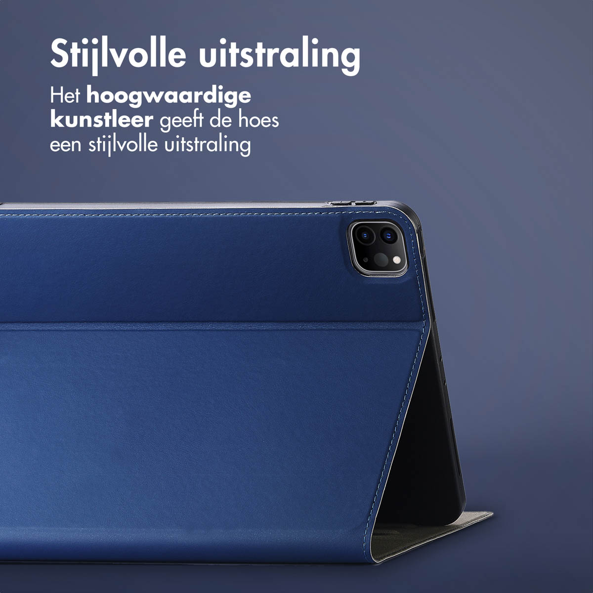Accezz Classic Tablet Case Apple iPad Pro 12.9 (2022) / Pro 12.9 (2021) / Pro 12.9 (2020) - Donkerblauw - Afbeelding 5