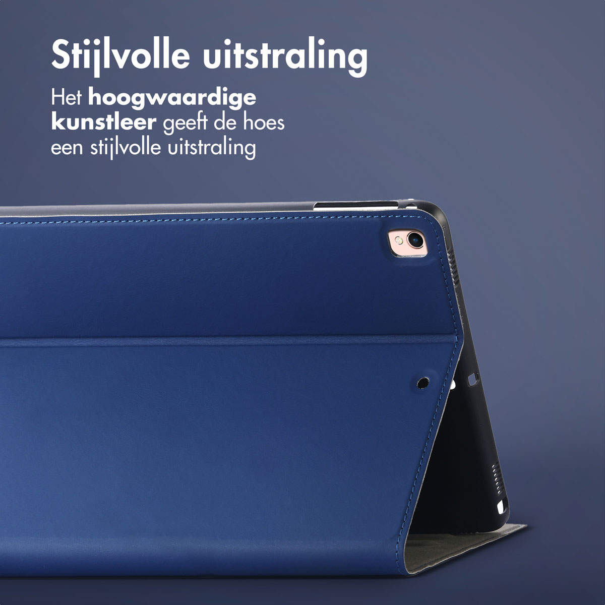 Accezz Classic Tablet Case Apple iPad 6 (2018) 9.7 inch / iPad 5 (2017) 9.7 inch / Air 2 (2014)/Air 1 (2013) - Donkerblauw - Afbeelding 4
