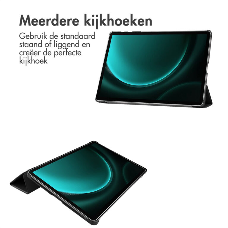 Accezz Trifold Bookcase Samsung Tab S10 Plus / Tab S9 FE Plus - Zwart - Afbeelding 2