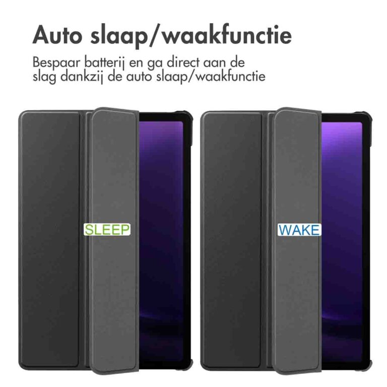 Accezz Trifold Bookcase Samsung Tab S10 FE / S9 FE / Tab S9 - Zwart - Afbeelding 3