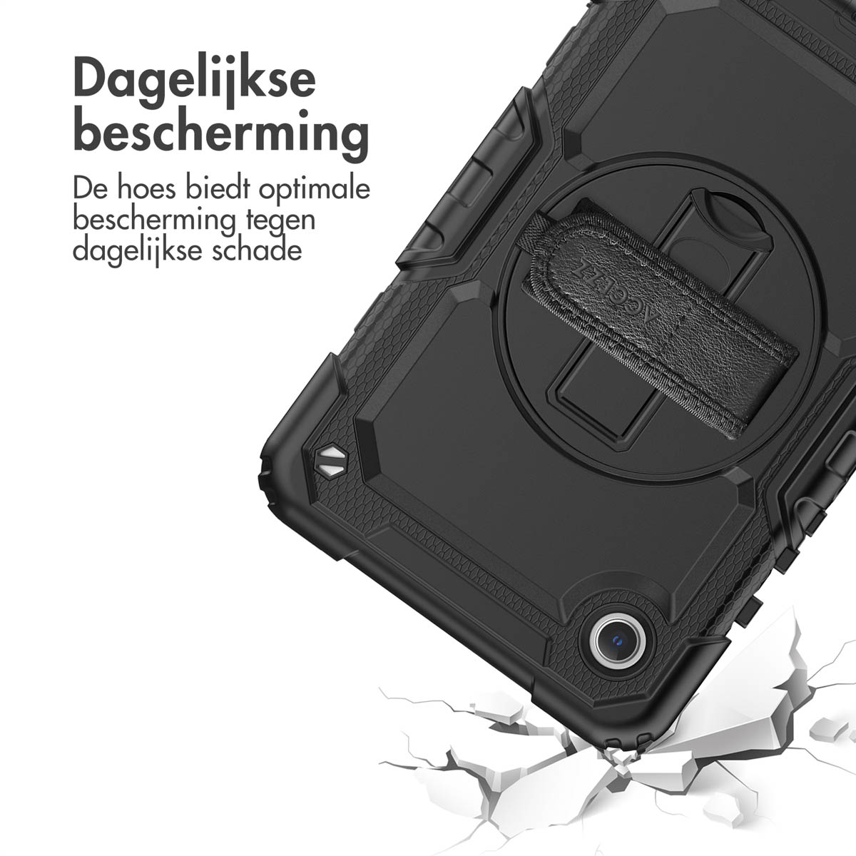 Accezz Rugged Backcover met schouderstrap Samsung Galaxy Tab A9 8.7 inch - Zwart - Afbeelding 5