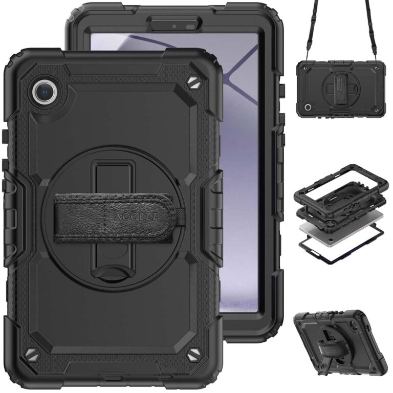 Accezz Rugged Backcover Shoulder Strap Samsung Galaxy Tab A9 8.7 inch - Zwart - Afbeelding 7