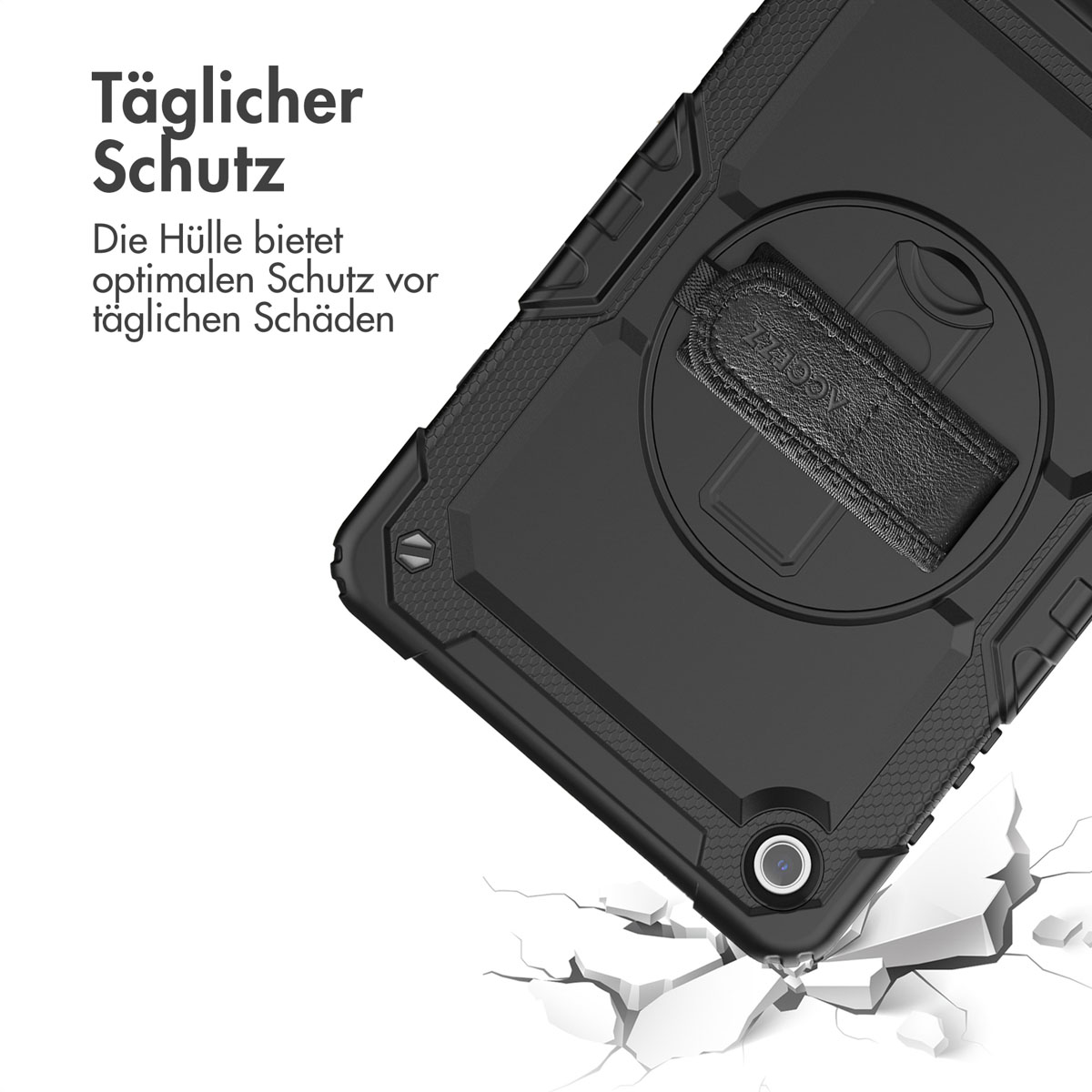 Accezz Rugged Backcover met schouderstrap Samsung Galaxy Tab A9 Plus - Zwart - Afbeelding 6