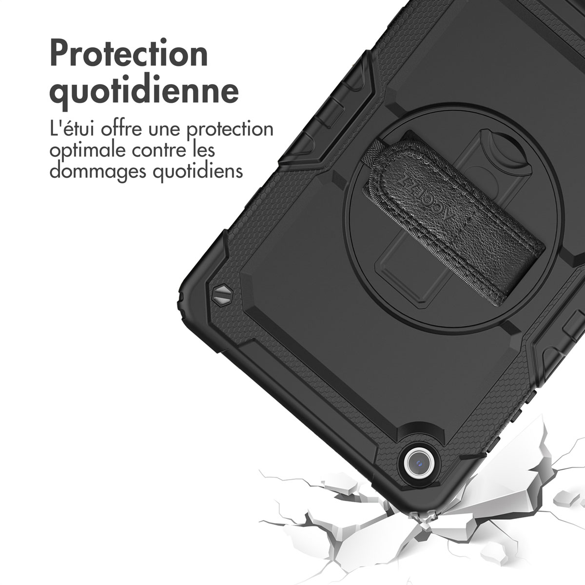 Accezz Rugged Backcover met schouderstrap Samsung Galaxy Tab A9 Plus - Zwart - Afbeelding 4