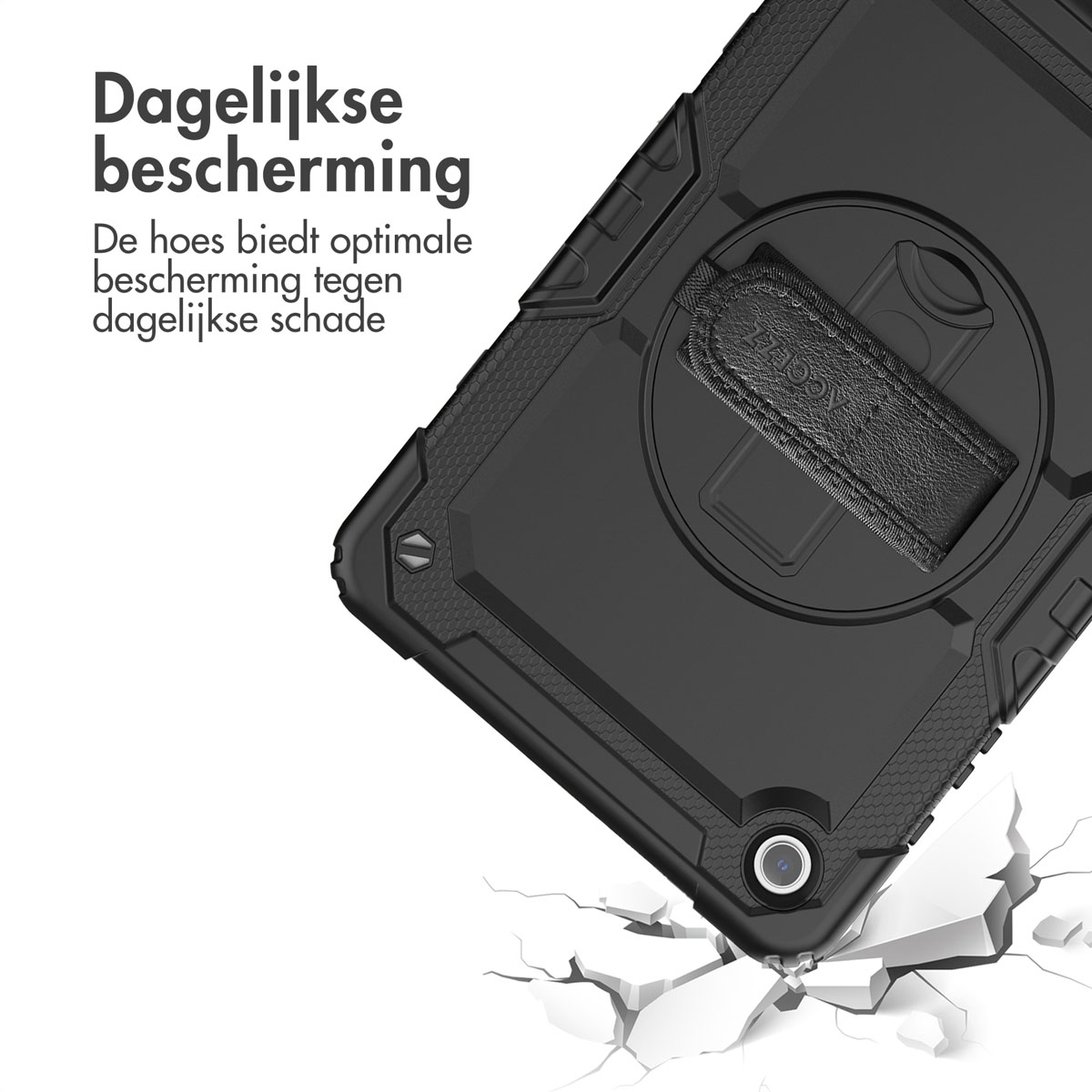 Accezz Rugged Backcover met schouderstrap Samsung Galaxy Tab A9 Plus - Zwart - Afbeelding 5