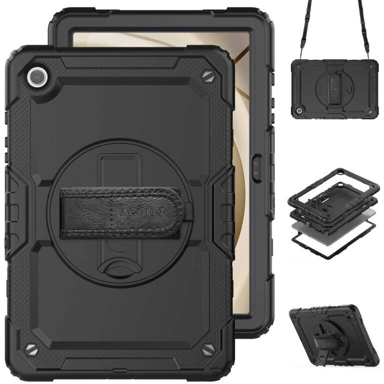Accezz Rugged Backcover Shoulder Strap Samsung Galaxy Tab A9 Plus - Zwart - Afbeelding 7