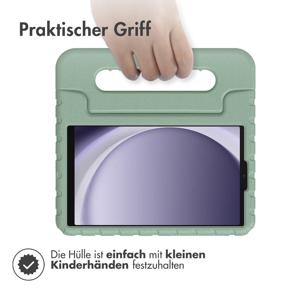 Accezz Kidsproof Backcover met handvat Samsung Galaxy Tab A11 / A9 8.7 inch - Olive Green - Afbeelding 7
