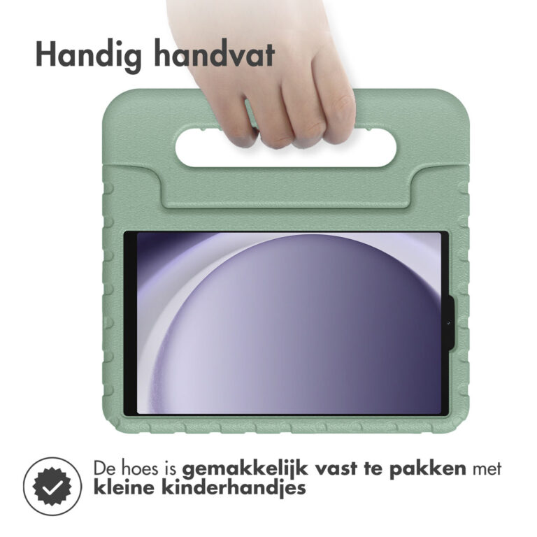 Accezz Kidsproof Backcover met handvat Samsung Galaxy Tab A9 8.7 inch - Olijfgroen - Afbeelding 4