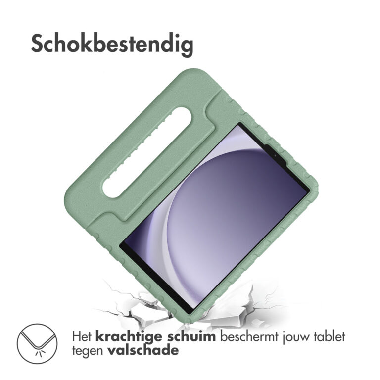 Accezz Kidsproof Backcover met handvat Samsung Galaxy Tab A9 8.7 inch - Olijfgroen - Afbeelding 2