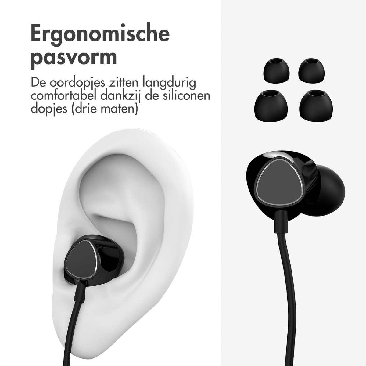 Accezz In-ear oordopjes – Bedrade oordopjes – AUX / 3,5 mm Jack aansluiting – Zwart