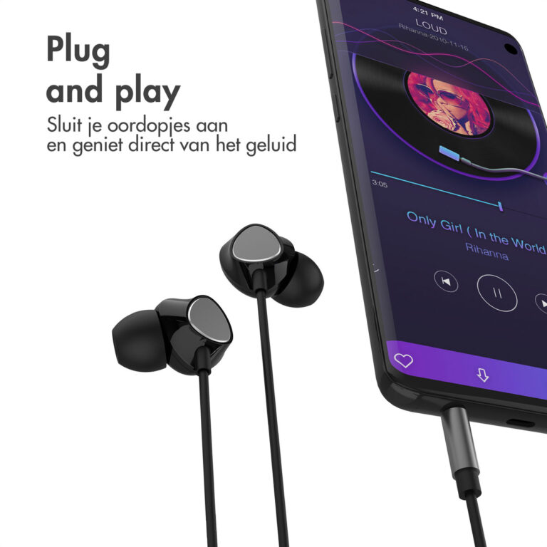 Accezz In-ear oordopjes - Bedrade oordopjes - AUX / 3,5 mm Jack aansluiting - Zwart - Afbeelding 10