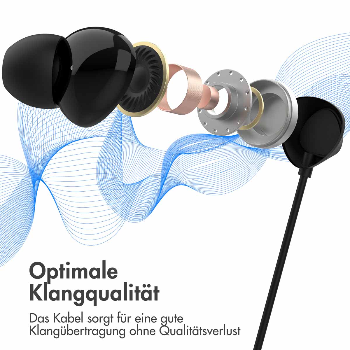 Accezz In-ear oordopjes - Bedrade oordopjes - USB-C aansluiting - Zwart - Afbeelding 7