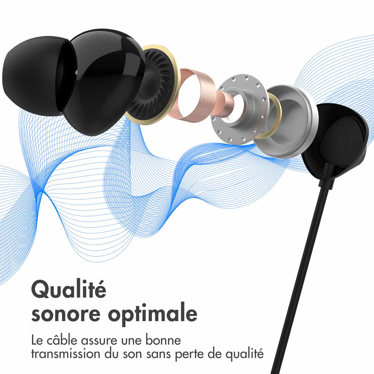 Accezz In-ear oordopjes - Bedrade oordopjes - USB-C aansluiting - Zwart - Afbeelding 8